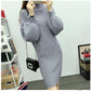 Autumn and Winter Half-high Collar Sweater Lantern Sleeve Casual Jacket Slim Knit Young Women's Top