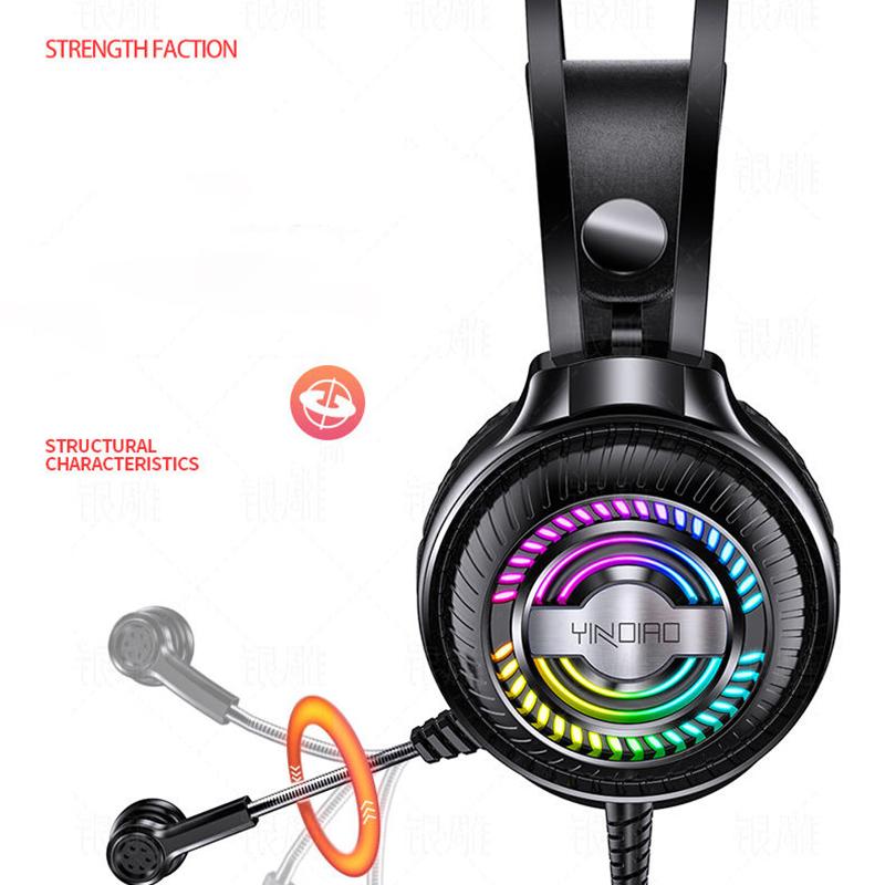 Head-mounted Computer Earphones for Eating Chicken Desktop Internet Cafe Mobile Wired Headset E-sports Gaming Headset