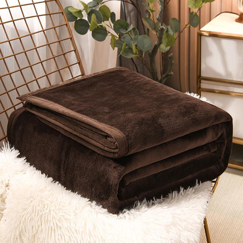 Anti-static Coral Fleece Blanket Warmth Thick Blanket Blanket Double-sided Fleece Bed Sheet Napping Air Conditioning Blanket