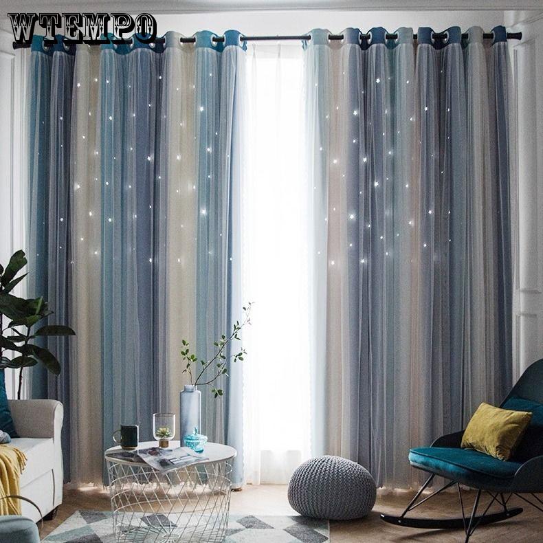 WTEMPO Design Window Curtains Drapes Curtain Finished Living Room Bedroom Floating Curtain