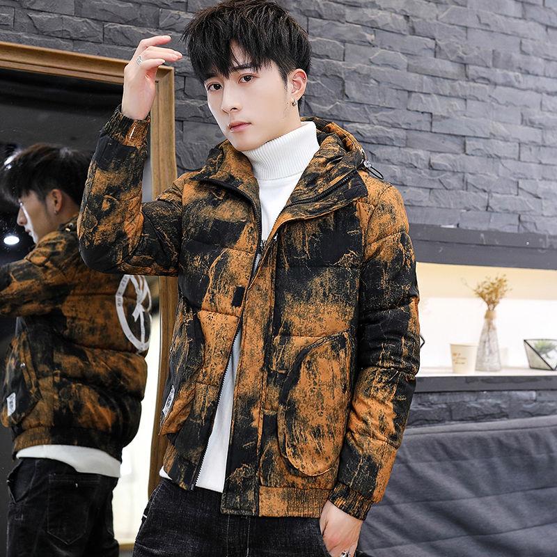 Fashion Men's Parker Jacket Winter Thicken Warm Camouflage Trend Brand Hooded Cotton Jack Loose Men's Cotton Jack