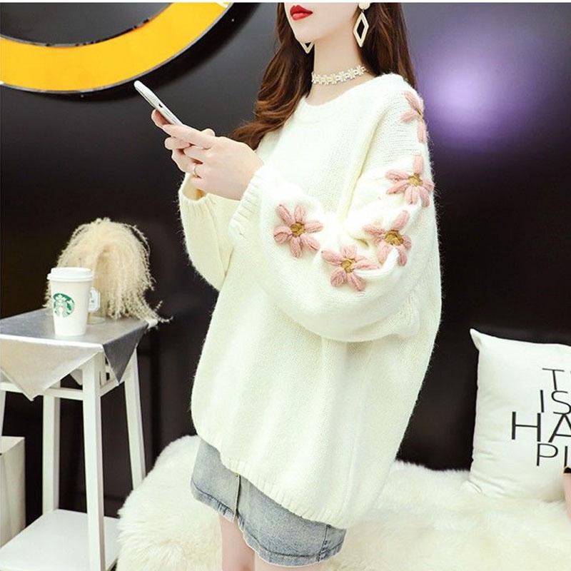 Autumn and Winter Loose Sweater Fashion Casual Jacket Korean Style Simple Young Women's Bottoming Shirt