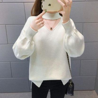 Fashion Casual Autumn Winter Woman Sweaters Knitted Shirt Long Sleeves Loose Pullovers Plus Size