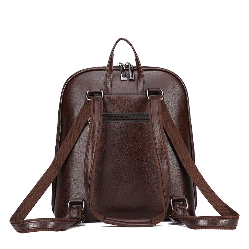 Vintage Backpack Leather Women Backpack Large Capacity School Bag For Girls Leisure Shoulder Bags