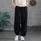 WTEMPO Cotton Linen Retro Lantern Pants women Spring and Summer Loose Solid Color Casual Trousers