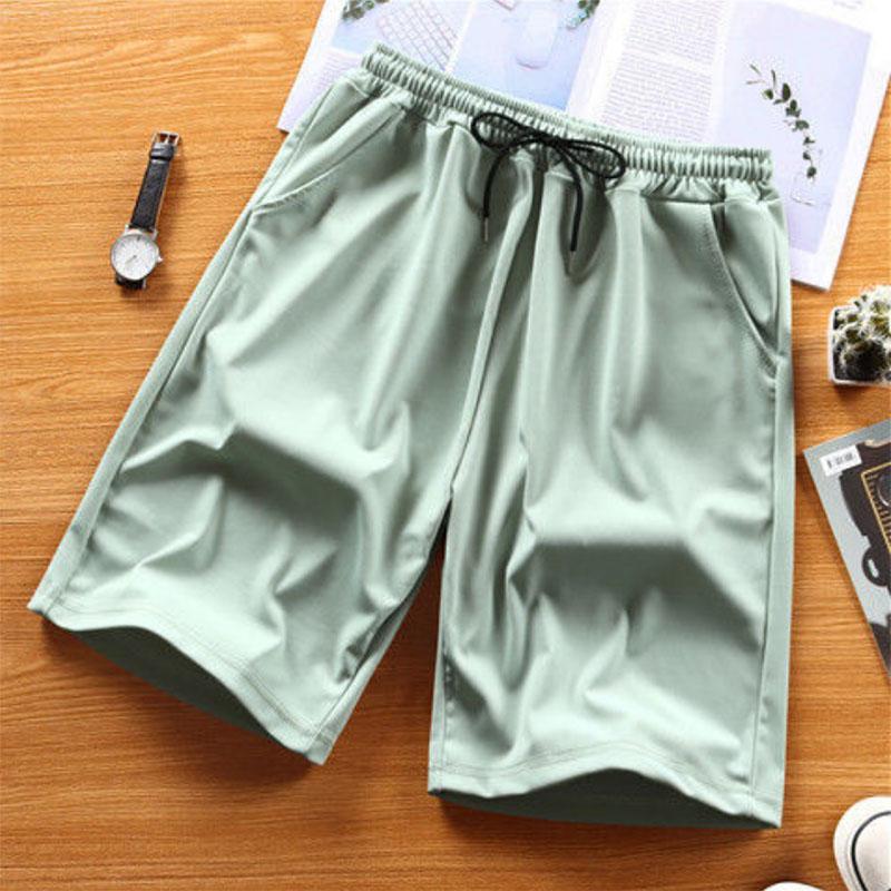 Summer Five-point Pants Men's Ice Silk Tide Loose Casual Pants Beach Pants Sports Running Big Pants Shorts Men