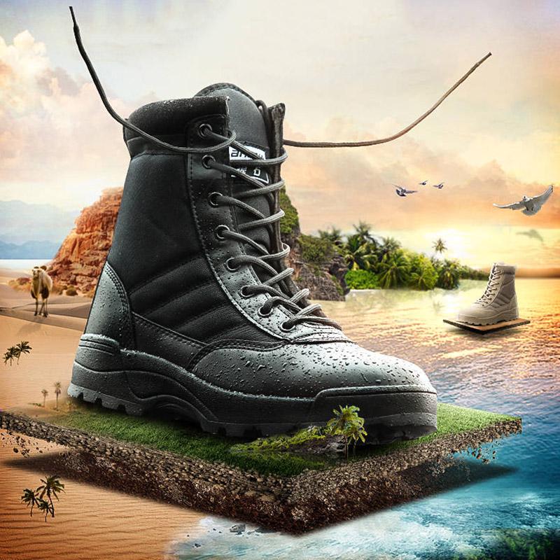 Combat Boots Military Boots Autumn and Winter Outdoor Non-slip Shock Boots Men's Boots Large Size