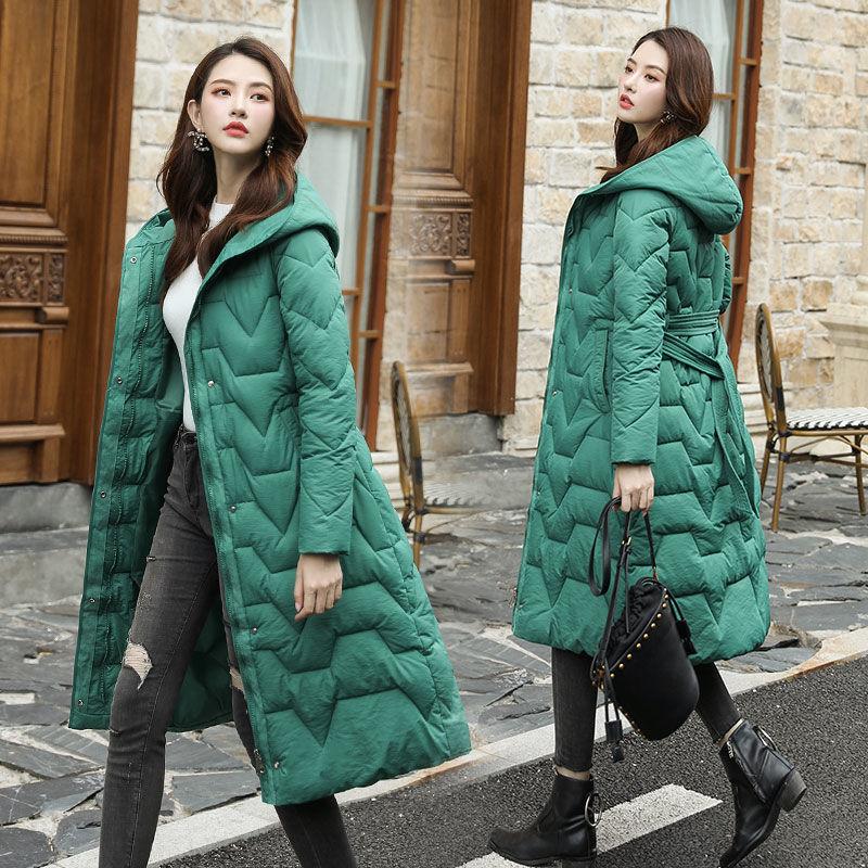 Winter Fashion Trend Slim Women Mid-length Korean Style Hooded Thick Warm Padded Jacket