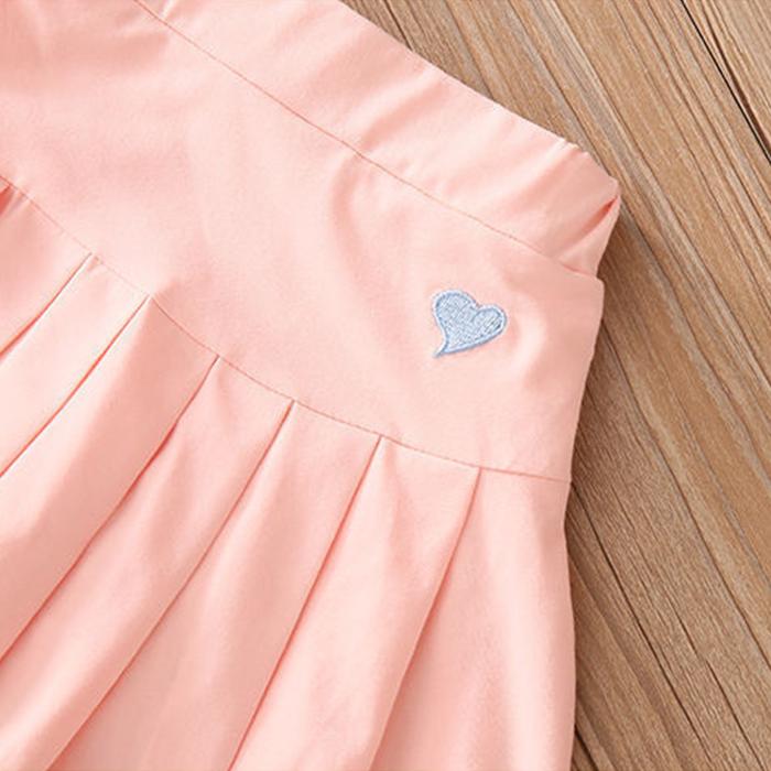 Autumn Spring Summer Casual 3 4-8 10 12 Years Kids  School Solid Color Training Dance Skirt with Shorts Pleated Skirt for Baby Girl