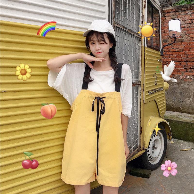 WTEMPO 1pcs Bow Drawstring Summer Girls Jumpsuit Woman Long Romper Pants Zipper Pockets Sleeveless Adjusted Overalls