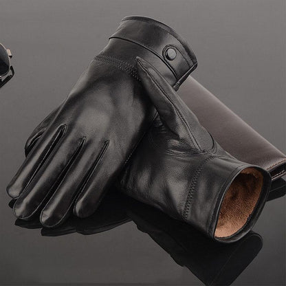 Thick gloves Man fashion gloves Plush Cotton gloves Windproof gloves Winter Warm Leather gloves