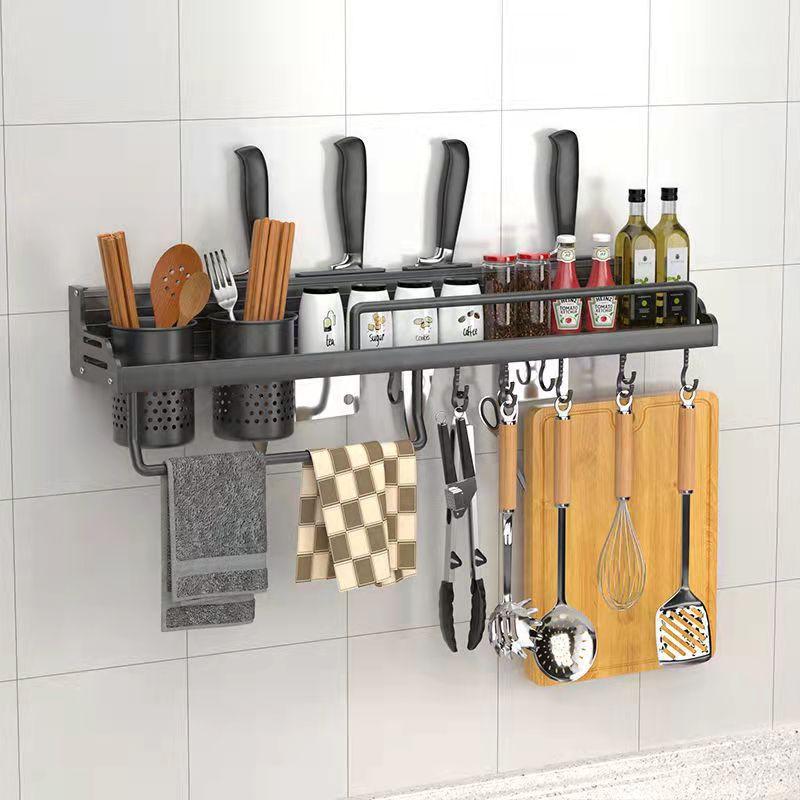 Spice Storage Rack Drain Rack Kitchen Shelf Shelves Household Dish Rack Wall Wall Oil Salt Sauce Vinegar Kitchen Organizers