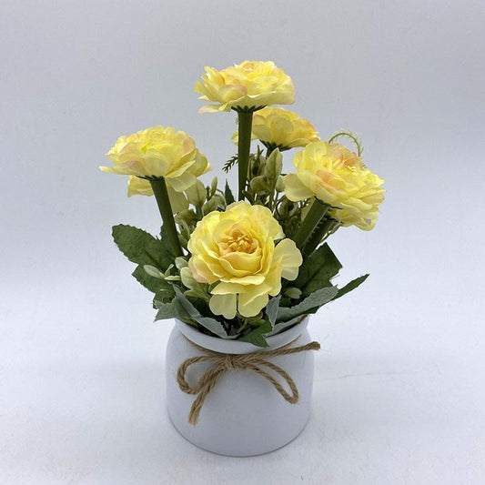 Flower Silk Flower Small Potted Bedroom Coffee Table Desktop Setting Room Decoration Fake Flower Decoration Living Room Decoration Simulation