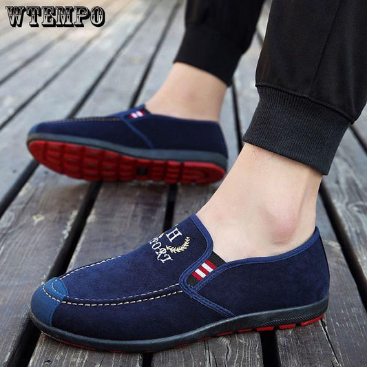 Casual Shoes Men's Casual Canvas Slip on Flat Loafers Ultra-light Breathable Lazy Shoes