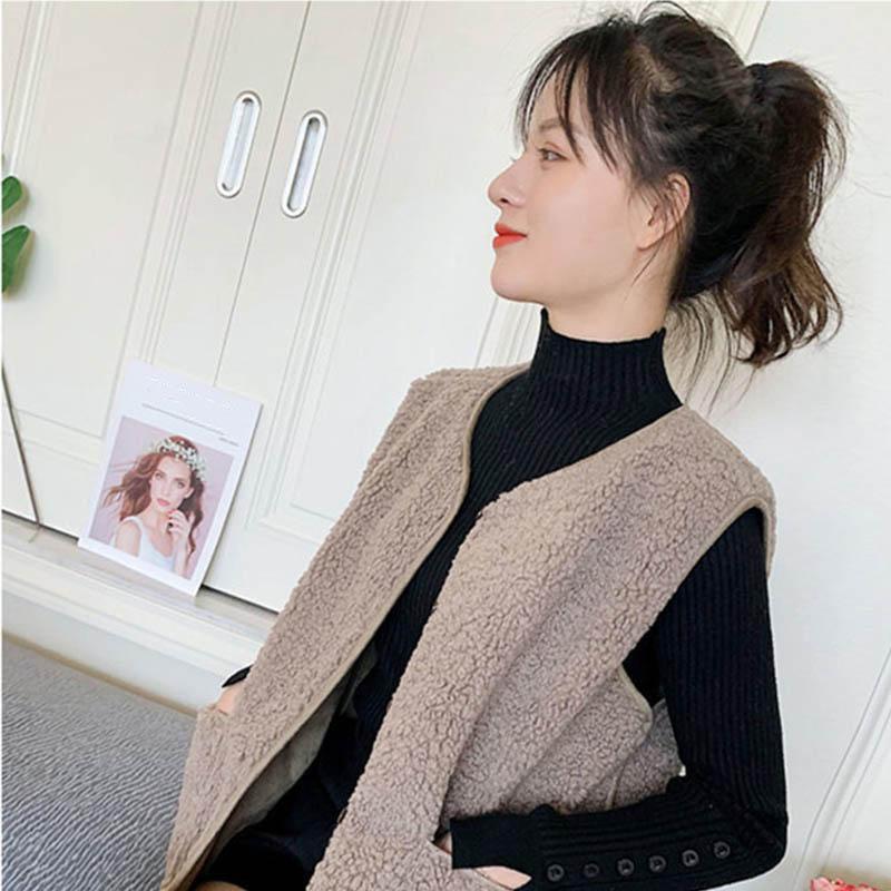 Lamb Hair Vest Women Autumn and Winter Models All-match Fashion Ladies Waistcoat Outer Wear Vest Vest Jacket