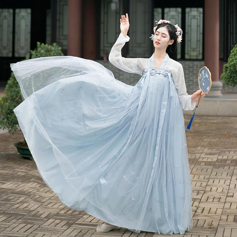 Original Chest Full Skirt Hanfu Women's Genuine Non-period Costumes Daily Spring and Summer Low-cost Hanfu Three-meter Skirt