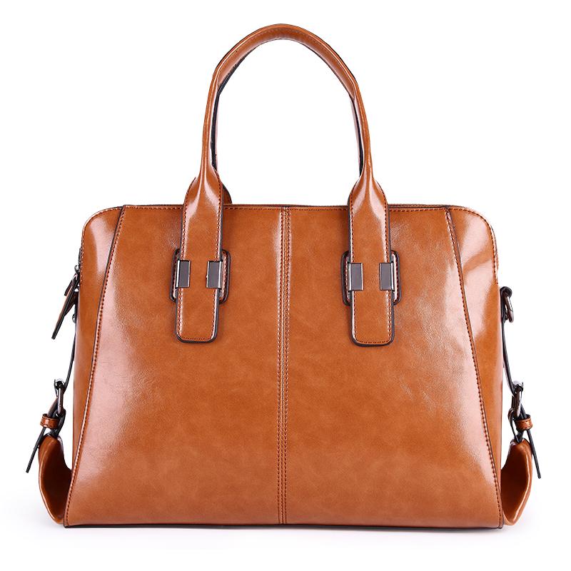 Leather Handbags Pure Leather Female Styling Package European and American Wild Wave Shoulder Messenger Bag Large Capacity Handbag