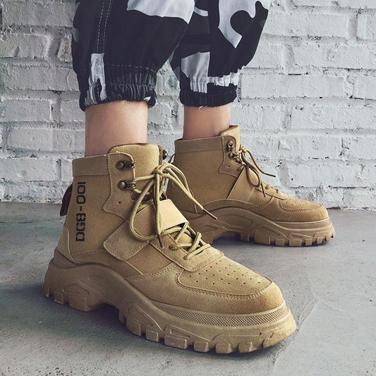 Autumn and Winter Plush High Top Martin Boots Desert Boots Military Boots Snow Boots Men's Shoes