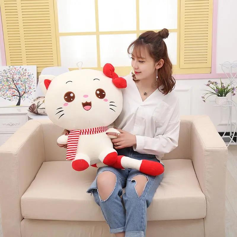 Children's Plush Toys Cute Kawaii Cat with Bow Plush Dolls Toys Gift Stuffed Soft Doll Cushion Sofa Pillow Gifts Xmas Gift Party Decor