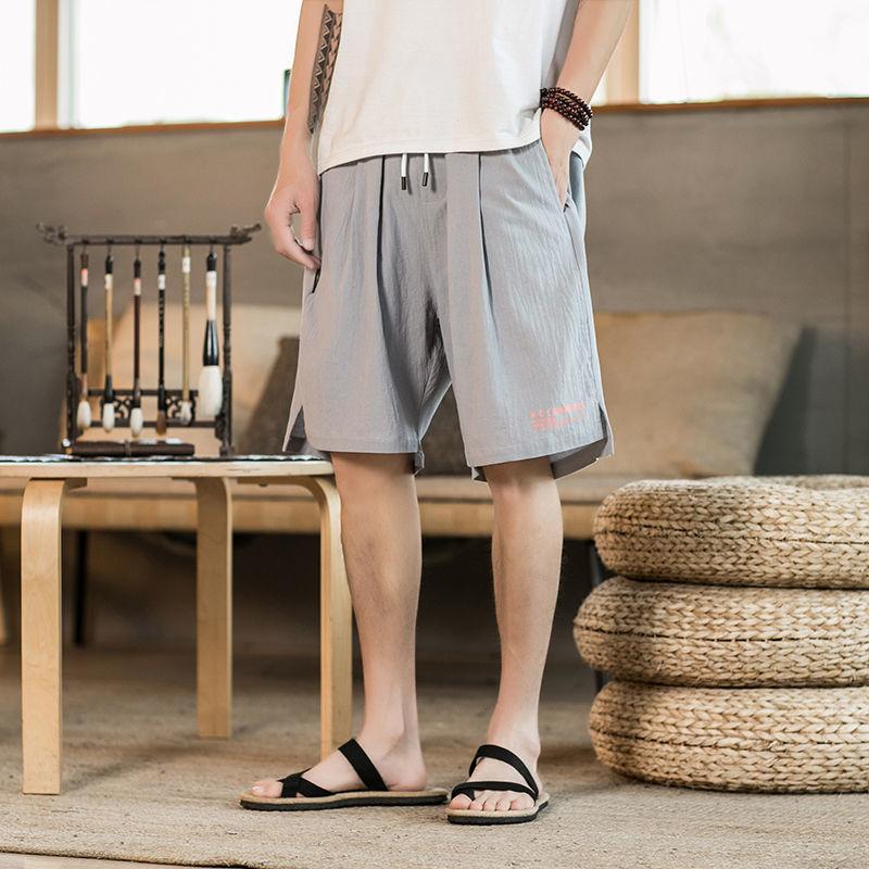 Men's Thin Shorts Loose Straight Leg Plus Size Summer Beach Sports Five-point Pants