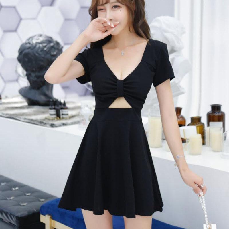 Sexy Dress Low-cut Halter Bar Skirt Was Thin and Covered Belly Nightclub Women's Temperament Night Uniforms