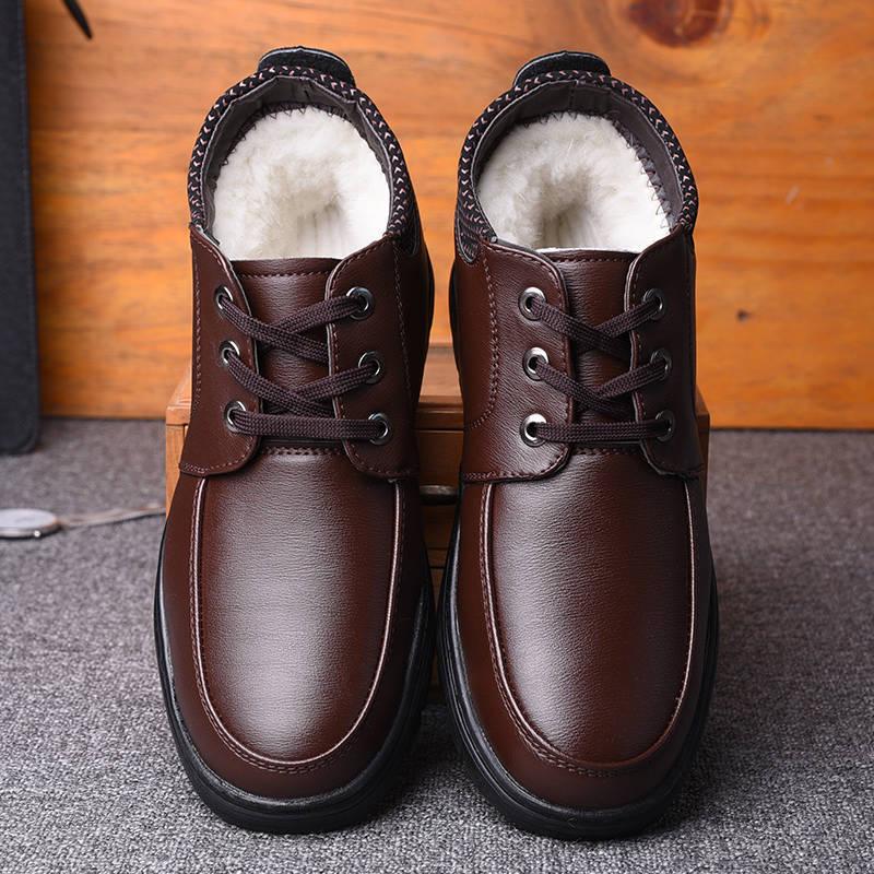 Winter Cotton Shoes All-match Warm Father Shoes Plush Thick High Top Cotton Shoes Men's Boots