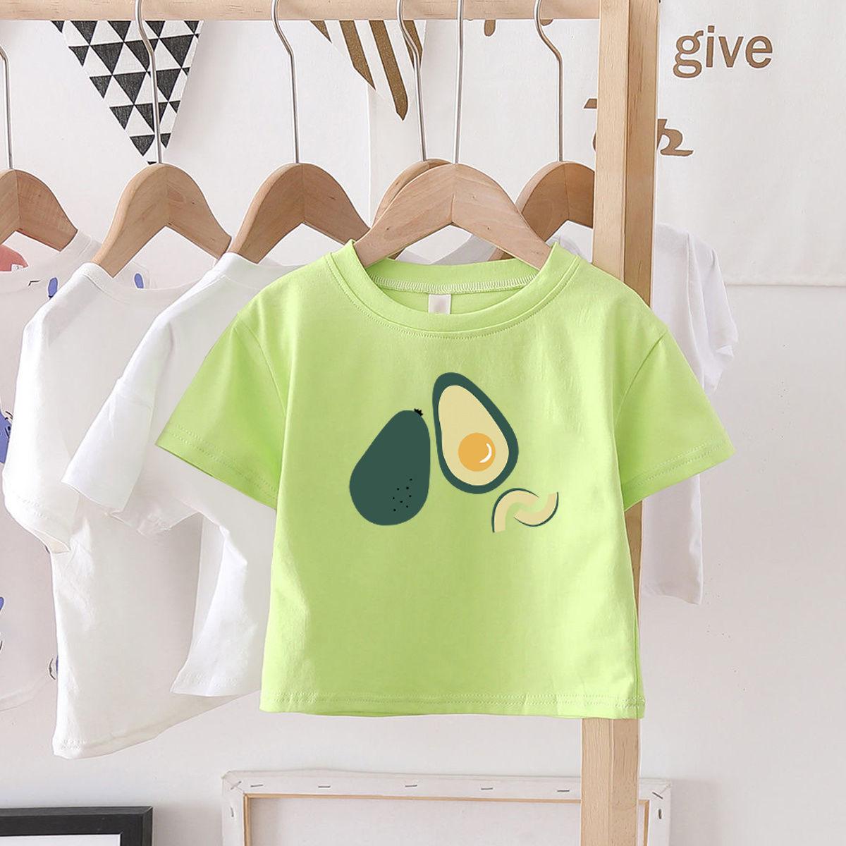 Summer Kids Cute Printing T Shirts Short Sleeve Tops Korean Style O-neck Loose T Shirts For Children Girls Boys