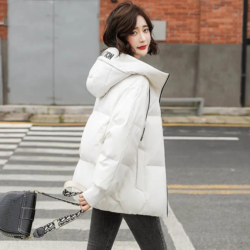 Cotton-padded Jacket Female 2021 Students Korean Version of The Bread Jacket Short Padded Jacket Loose Thick Hooded Padded Jacket