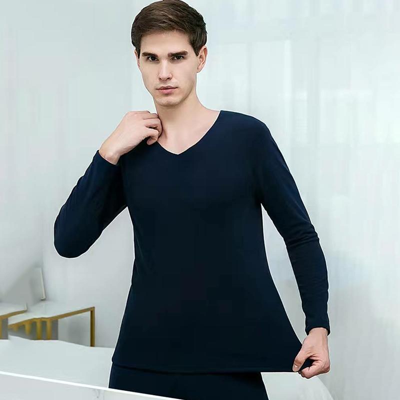 Men Winter Autumn Thermal Underwear Clothes O-neck Tops Pants Male Tight Suit Thicken Windproof Comfortable Soft Lining Long Sleeve High Elasticity