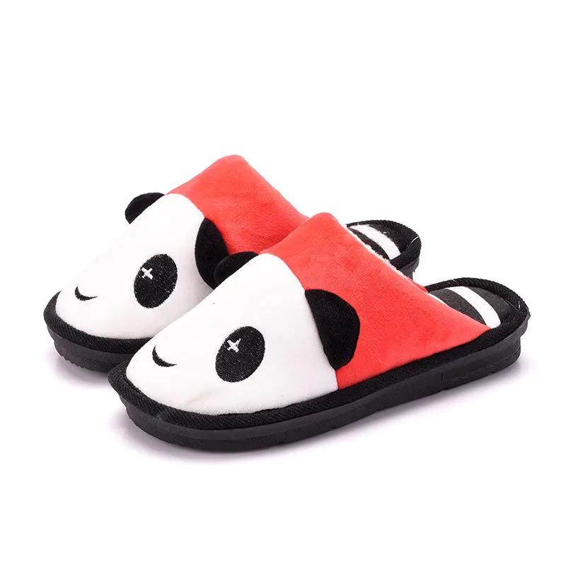 Winter Slippers Women Plus Size Men Home Cotton Thick Fleece Thick Warm Non Slip Slippers Pink Black