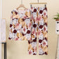 Spring Summer Pajamas Set for Women Long-sleeved Floral Printed Home Wear Two-piece Set Middle-aged Elderly Flowers Loose Large Size Pajamas