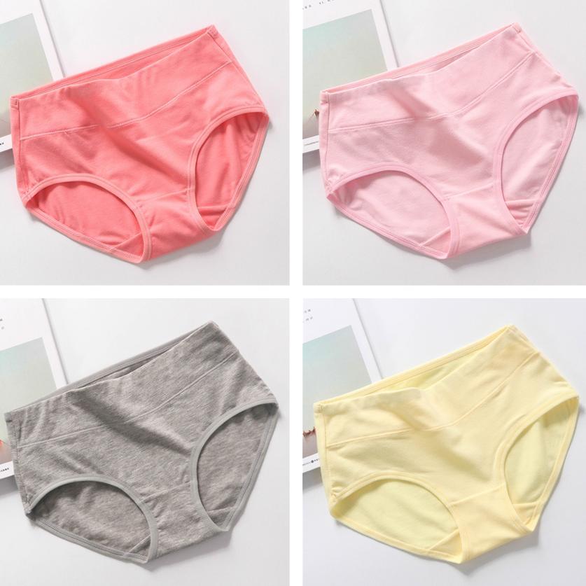 4Pcs/Set Women's Solid Color Seamless Underpants Female Breathable Skin-friendly Panties High-waist Comfortable Cotton Crotch Briefs