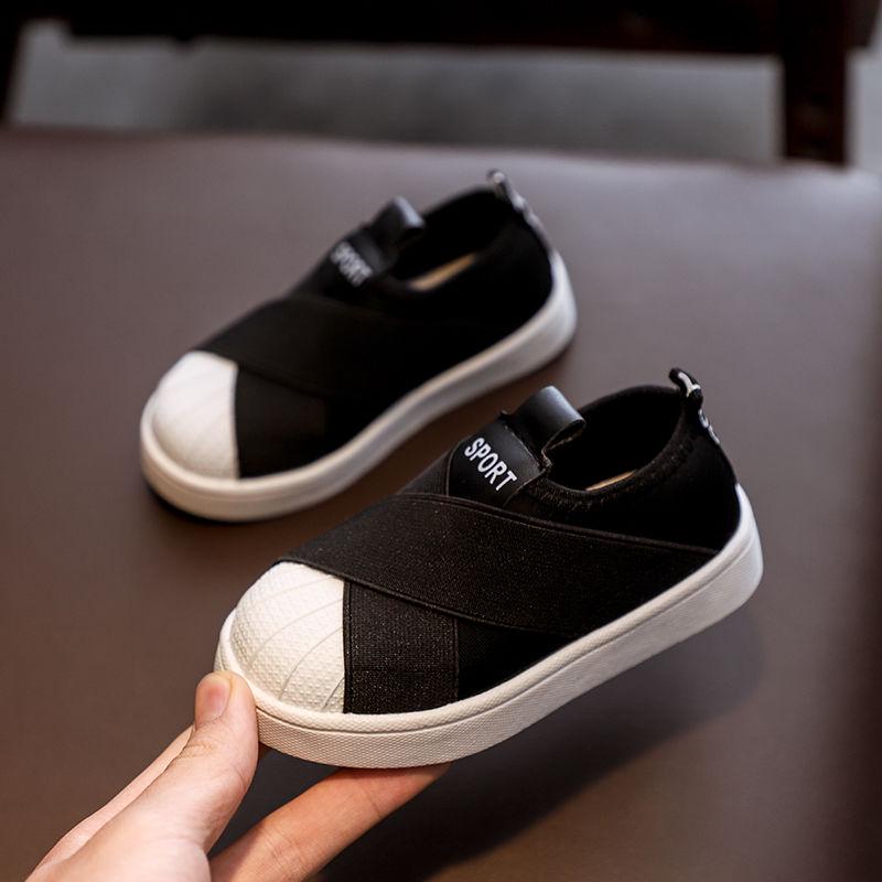 Fashionable children's pedal casual shoes boys running shoes girls elastic sleeves flat shoes tide