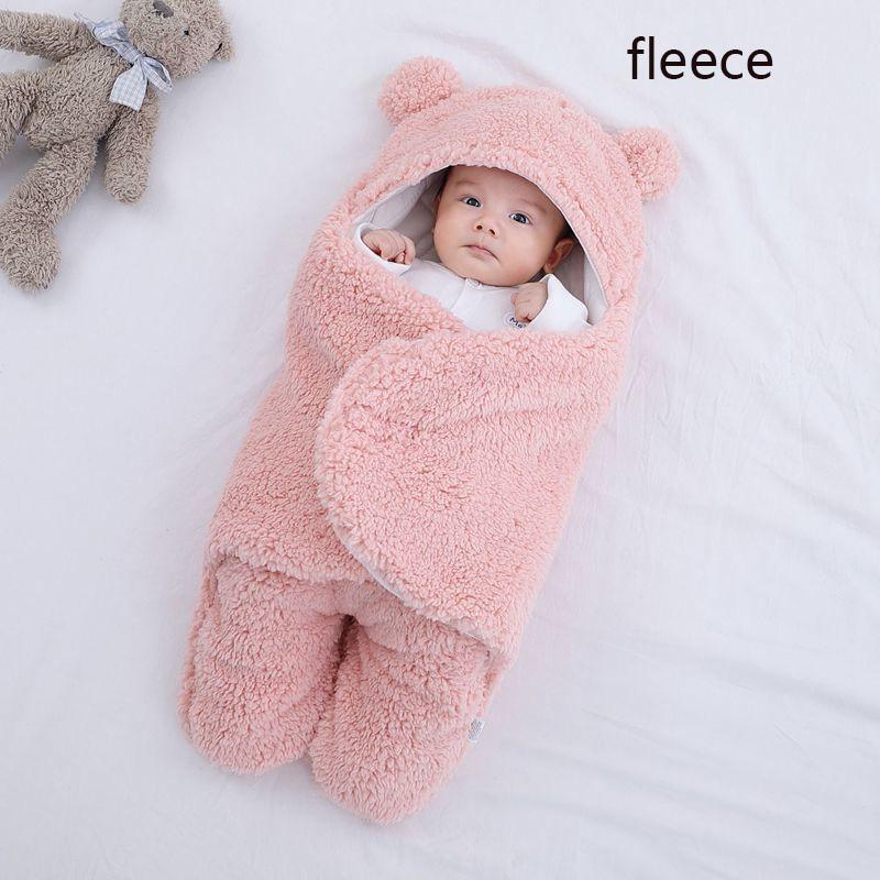 Baby Sleeping Bag Ultra-Soft Fluffy Fleece Newborn Receiving Blanket Infant Boys Girls Clothes Sleep Nursery Wrap Swaddle