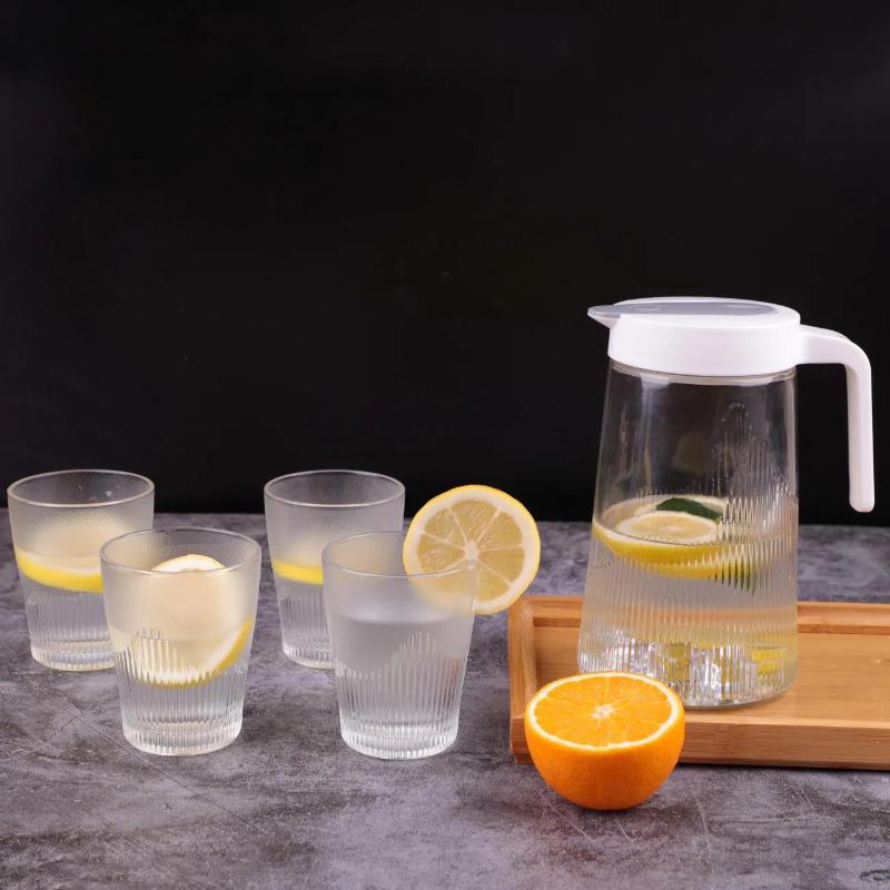 Cold Water Bottle Household Glass Large Capacity Cup Juice Tea Flower Teapot Cup Set