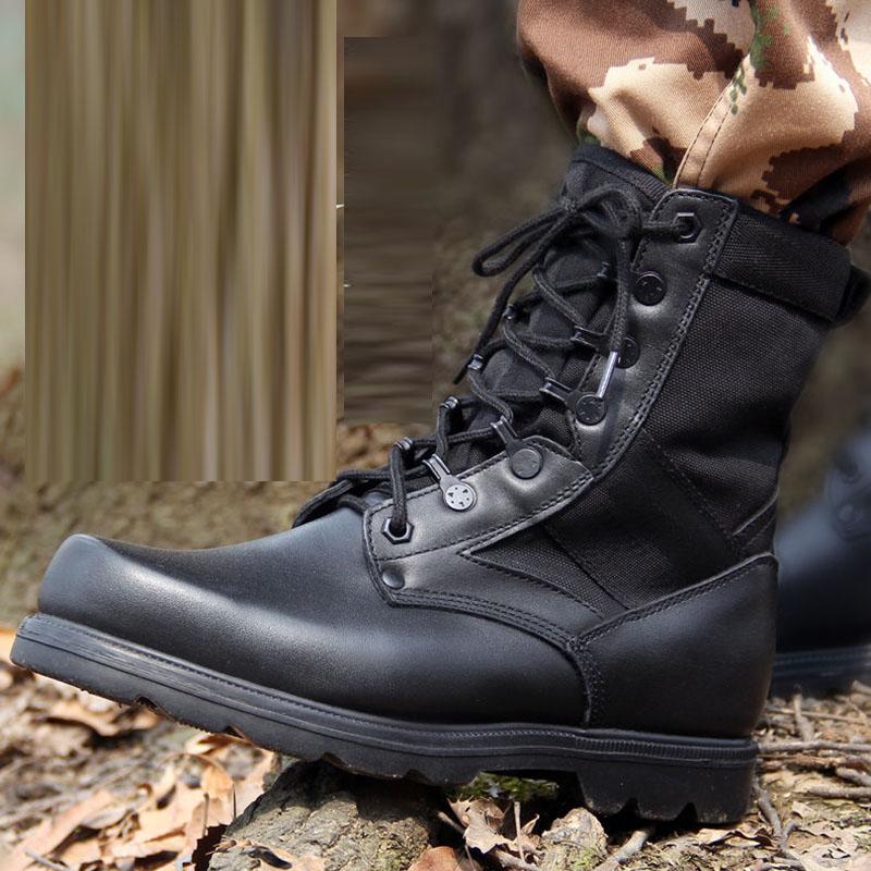 Combat Boots Military Boots Shock Absorption Hiking Autumn and Winter Military Shoes Breathable Marine Boots Martin Boots