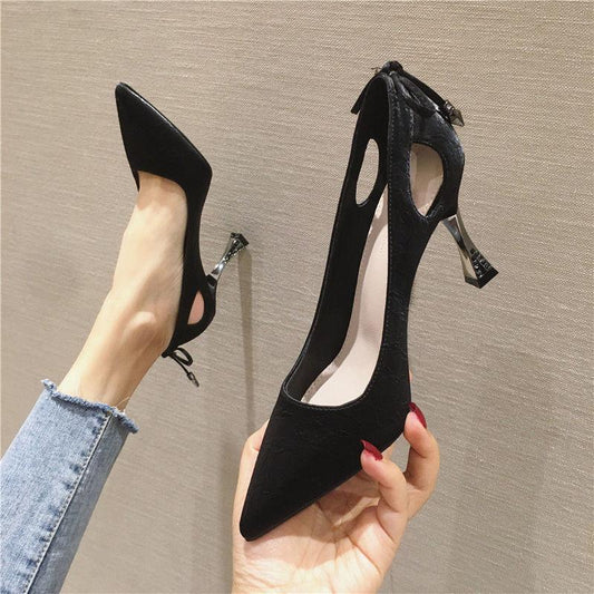 Pointed High Heels Stiletto Pumps Women's Shoes Spring Ladies Temperament All-match Professional Four Seasons Single Shoes