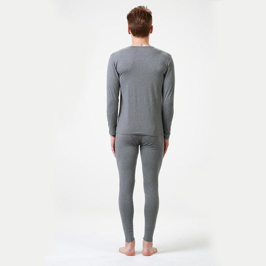 Men Thermal Underwear Sets Male Long Johns Winter Autumn Warm Mens Thermo Clothes Shirt+pants Suit Solid Color O Neck