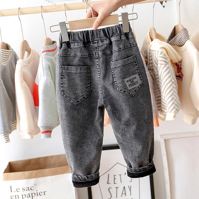 Kids' Pants Summer Jeans Korean Embroidery Print Letter Loose Boys' and Girls' Jeans Pants Pants Casual Pants