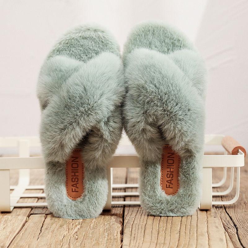 Autumn and Winter Pure Cotton Slippers Indoor Non-slip Soft-soled Shoes Warm Simple Plush Cotton Shoes