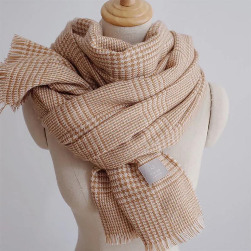 Women's Scarf Autumn and Winter Korean Wild Thickening Long Warm British Plaid Scarves Women