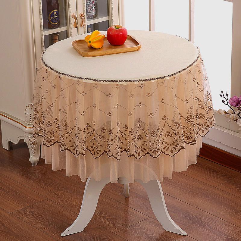 Lace Round Tablecloth Household All-inclusive Round Coffee Table Cover Towel Cover Cloth Round Tablecloth Cushion Cover Tablecloth