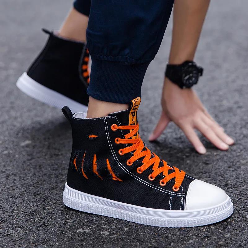 Summer Korean Men's Casual High-top Canvas Shoes All-match Trend Shoes Hip-hop Student Sneakers