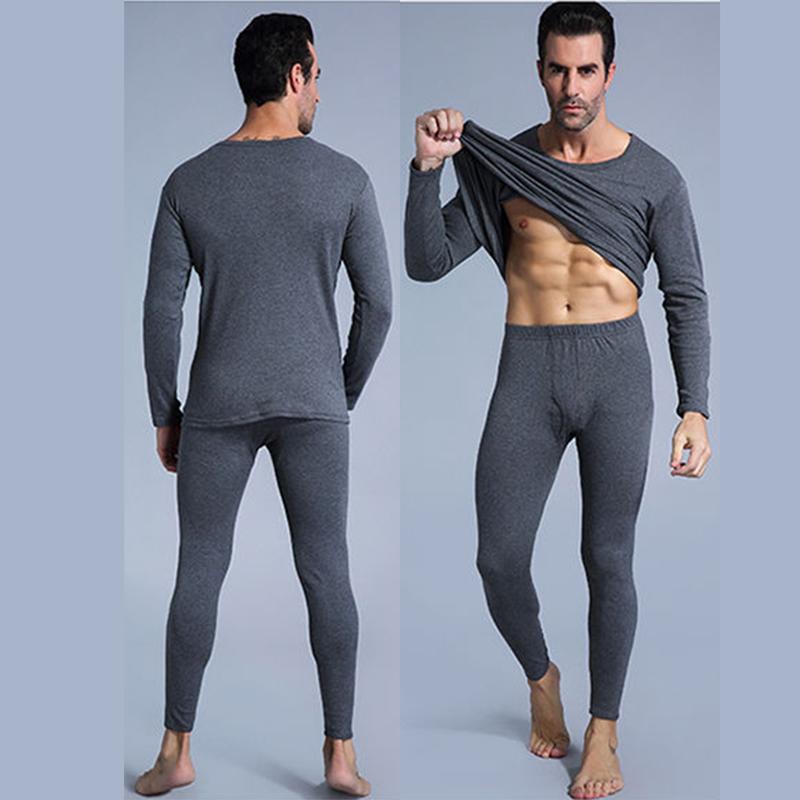 Men Winter Thermal Underwear O-neck Male Autumn Tight Suit Thicken Windproof Long Sleeve High Elasticity Slim Tracksuit Wearable  Spring Pajamas