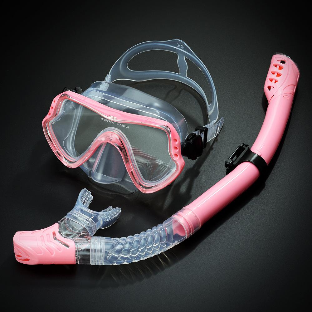 Adult Snorkel Kit, Panoramic Anti-fog Diving Mask and Dry Snorkel Professional Teen Snorkeling Mask Gear for Snorkeling Swimming Diving