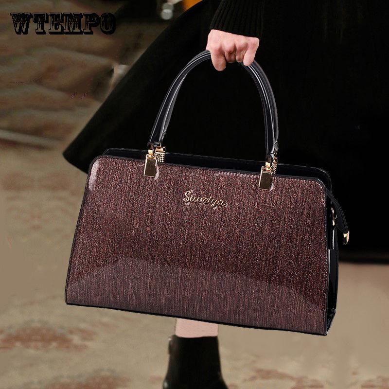 Women's Bag Fashion Handbag Messenger Bag Shoulder Bag Leather Texture Patent Leather Bag