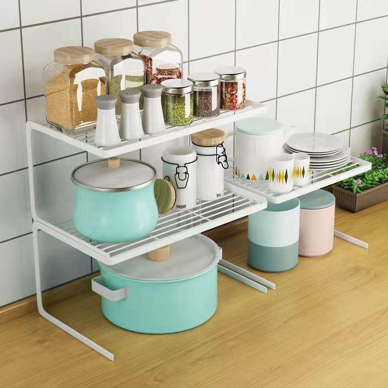 Kitchen Shelves Refrigerator Storage Shelf Layered Pot Rack Cabinet Partition Shelf Multi-layer Dish And Dishes Storage Rack Home Organizer