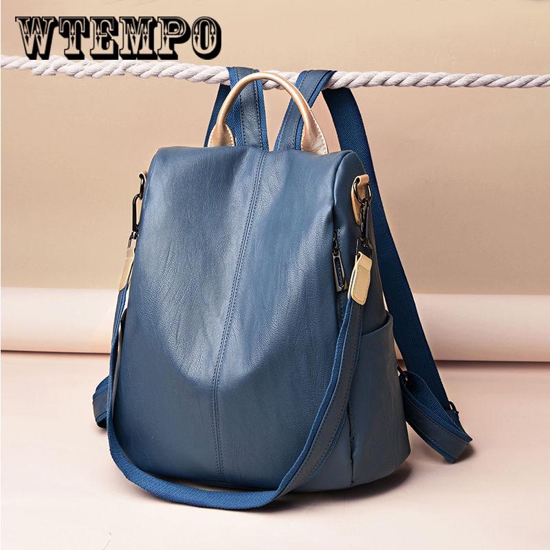 Women Backpack Genuine Leather School Backpacks For Girls Fashion  Soft Travel Teenager Bags