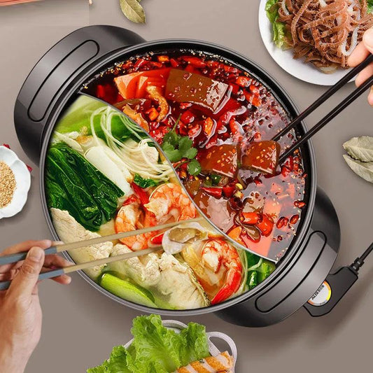 Mandarin Duck Pot Household Electric Wok Multi-function Electric Pot Large-capacity Cooking and Grilling Integrated Pot Kitchen Supplies