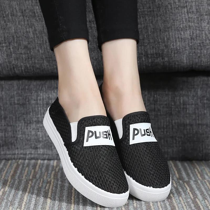 Old Beijing Cloth Shoes Women's Shoes Breathable Single Shoes Flat Non-slip Casual Shoes Student Shoes Women's Net Shoes White Shoes